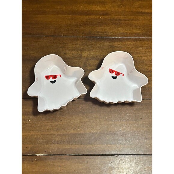 Halloween Ghost Figural Snack Bowl Dishwasher Safe Durable Plastic Lot of 2 - Picture 1 of 6